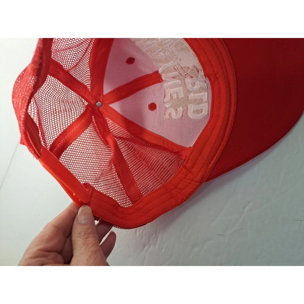 VTG Waynes World Hat Cap Red Movie Mike Myers SNL Halloween Costume Embroidery